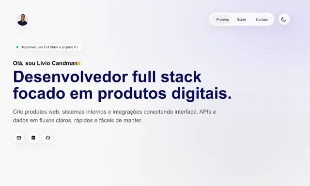 Imagem social do portfólio pessoal de Lívio Candman